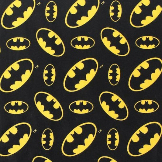 Batman Logo Toss Black Camelot Fabrics Cotton Fabric CF-23200022WM-01