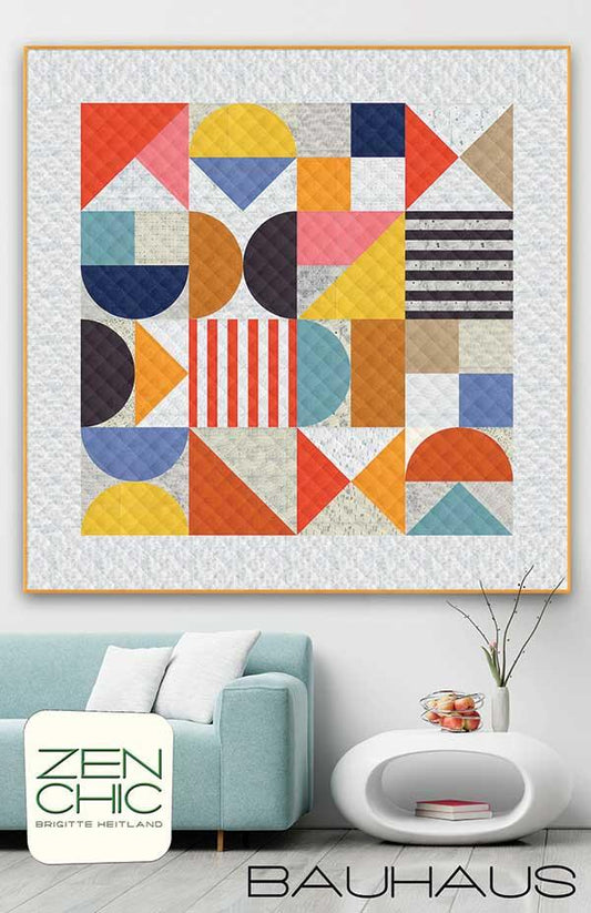 Bauhaus 81''x81'' Quilt Pattern Brigitte Heitland Zen Chic ZC-BHQP