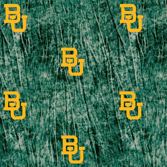 Baylor University Bears NCAA Tie Dye Green Sykel Cotton Fabric