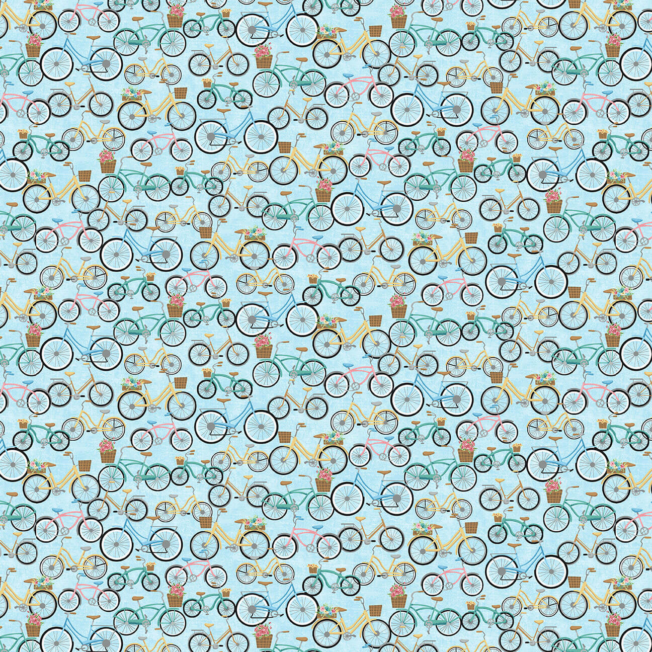 Beach Bound Bicycles Blue Barb Tourtillotte Henry Glass Cotton Fabric