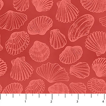 Beach Therapy Shell Blender Coral Deborah Edwards Northcott Cotton Fabric