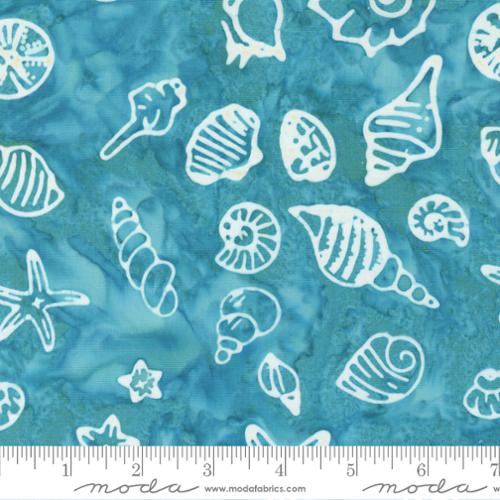 Beachy Batiks Coastal Sea Shell Turquoise Moda Cotton Fabric