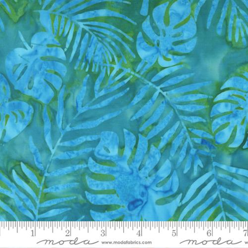 Beachy Batiks Coastal Palm Leaves Turquoise Moda Cotton Fabric