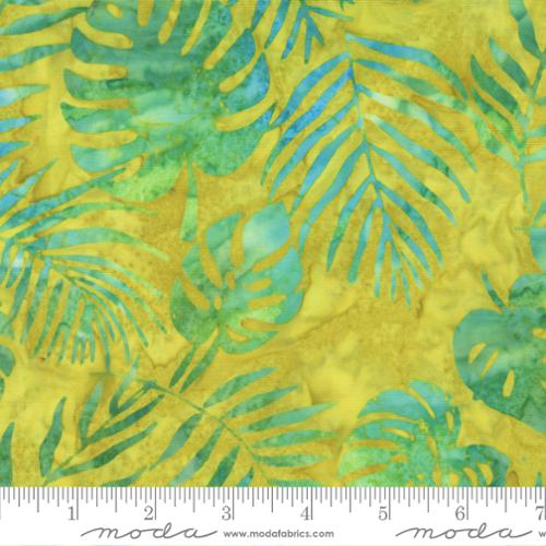 Beachy Batiks Sunshine Palm Leaves Yellow Moda Cotton Fabric | US Fabric Shop