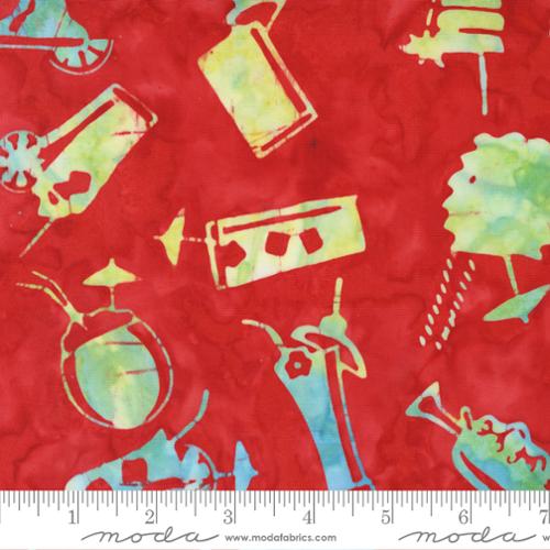 Beachy Batiks Refreshments Lava Red Moda Cotton Fabric