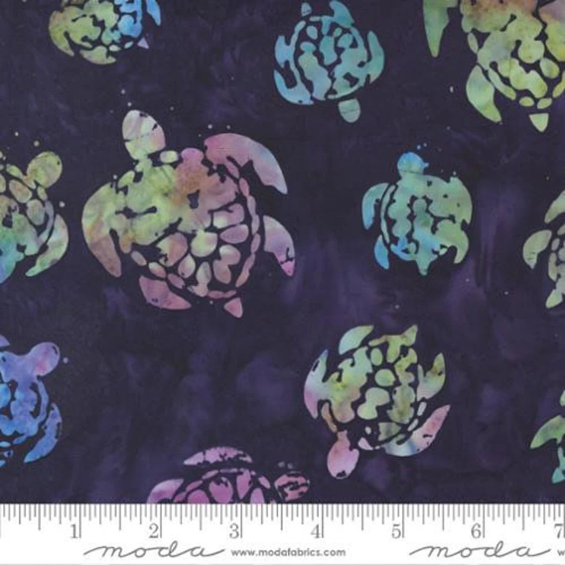 Beachy Batiks Sea Turtles Purple Tang Moda Cotton Fabric