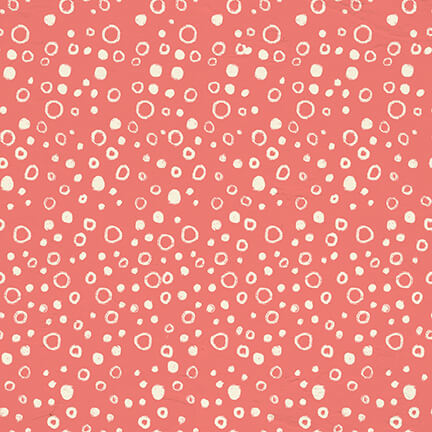 Beachy Keen Bubbles Coral Janelle Falke Blank Quilting Fabrics Cotton Fabric