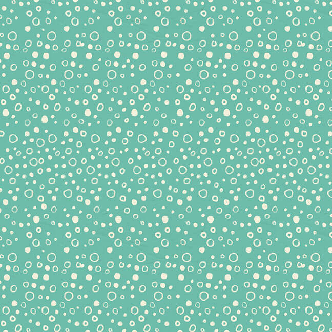 Beachy Keen Bubbles Teal Janelle Falke Blank Quilting Fabrics Cotton Fabric