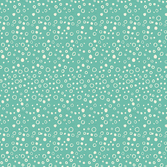 Beachy Keen Bubbles Teal Janelle Falke Blank Quilting Fabrics Cotton Fabric