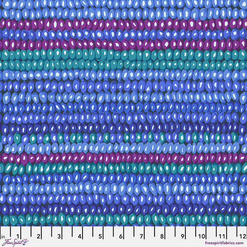 Bead Stripe Cobalt Blue Philip Jacobs Vintage Kaffe Fassett Collective Free Spirit Cotton Fabric