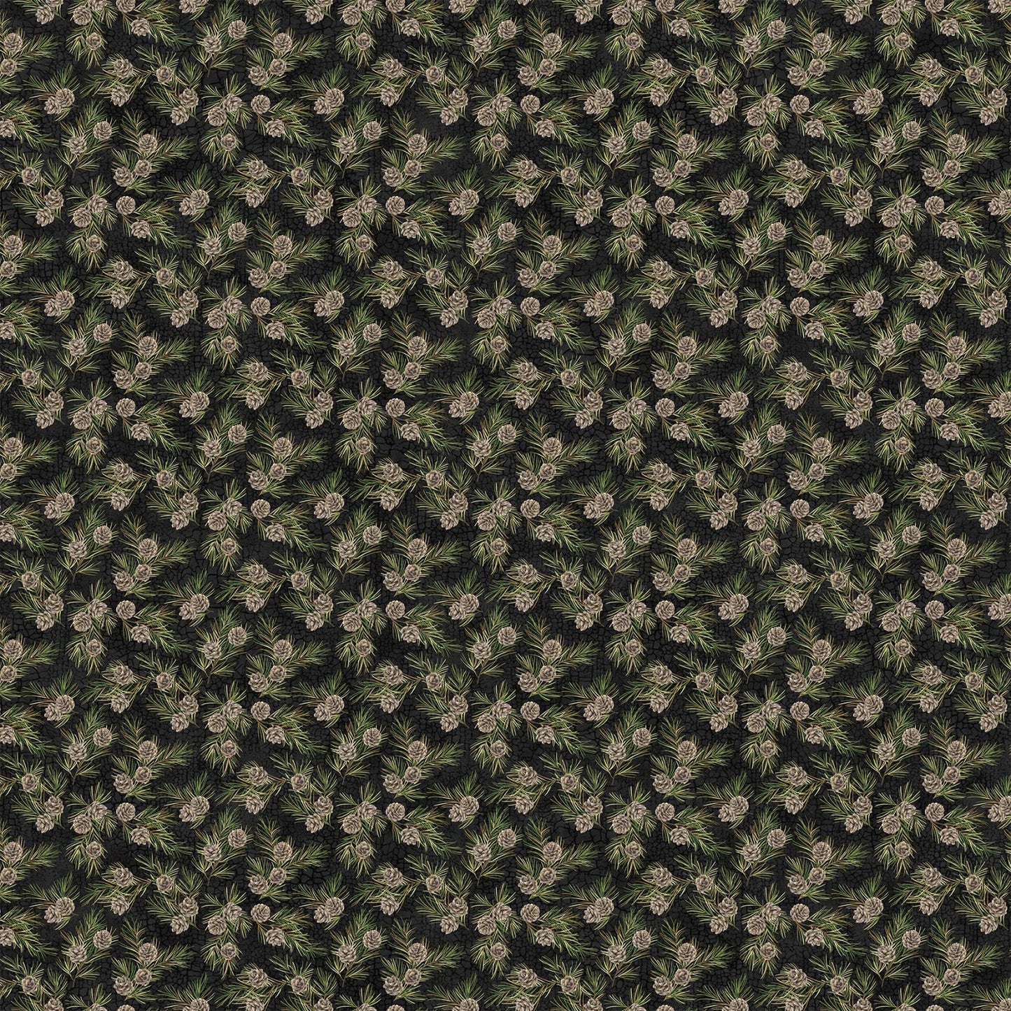 Bear Necessities Tossed Pine Black Multi Deborah Edwards Northcott Cotton Fabric NC-28627-99