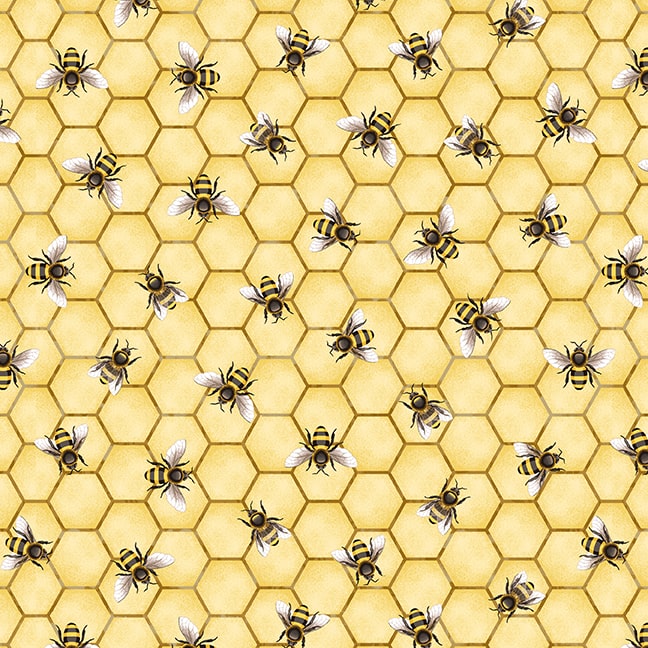 Bee All You Can Bee Honeycomb Peach Art Loft Studio E Cotton Fabric