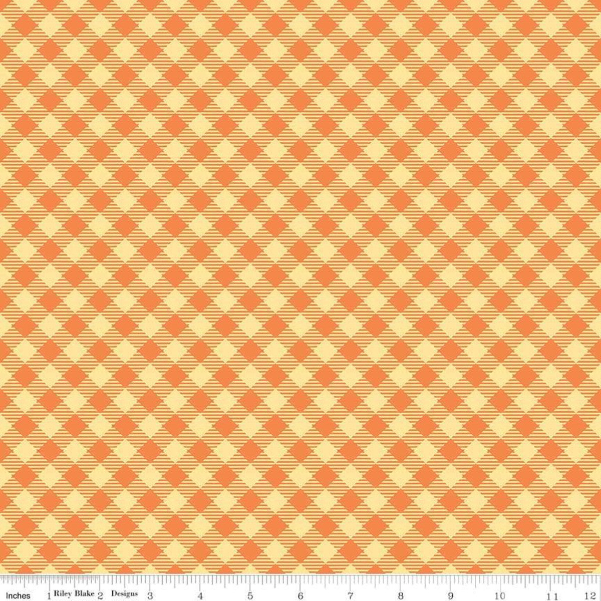 Bee Basics Gingham Orange Lori Holt Riley Blake Designs Cotton Fabric