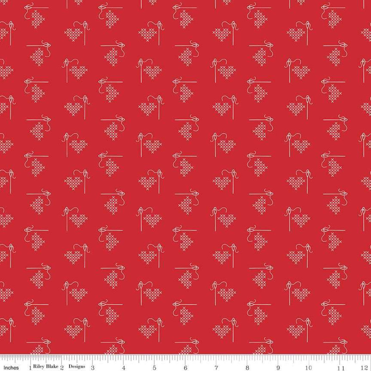 Bee Basics Heart Red Lori Holt Riley Blake Designs Cotton Fabric