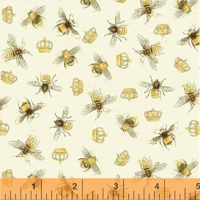 Bee My Sunshine Bees Crown Yellow Whistler Studios Windham Cotton Fabric