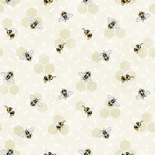 Bee You! Bees Cream Shelly Comiskey Henry Glass Cotton Fabric