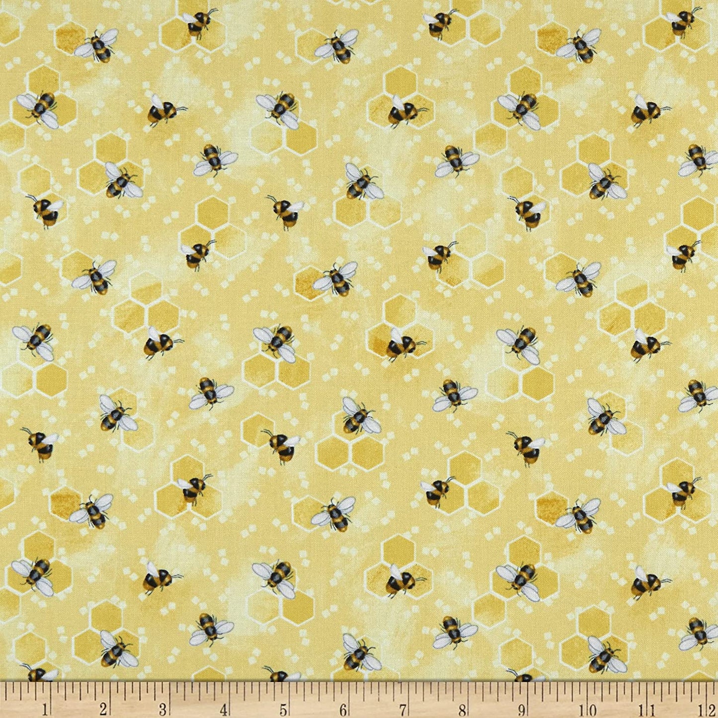 Bee You! Bees Yellow Shelly Comiskey Henry Glass Cotton Fabric