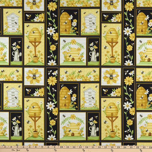 Bee You! Patchwork Bees and Behives Shelly Comiskey Henry Glass Cotton Fabric