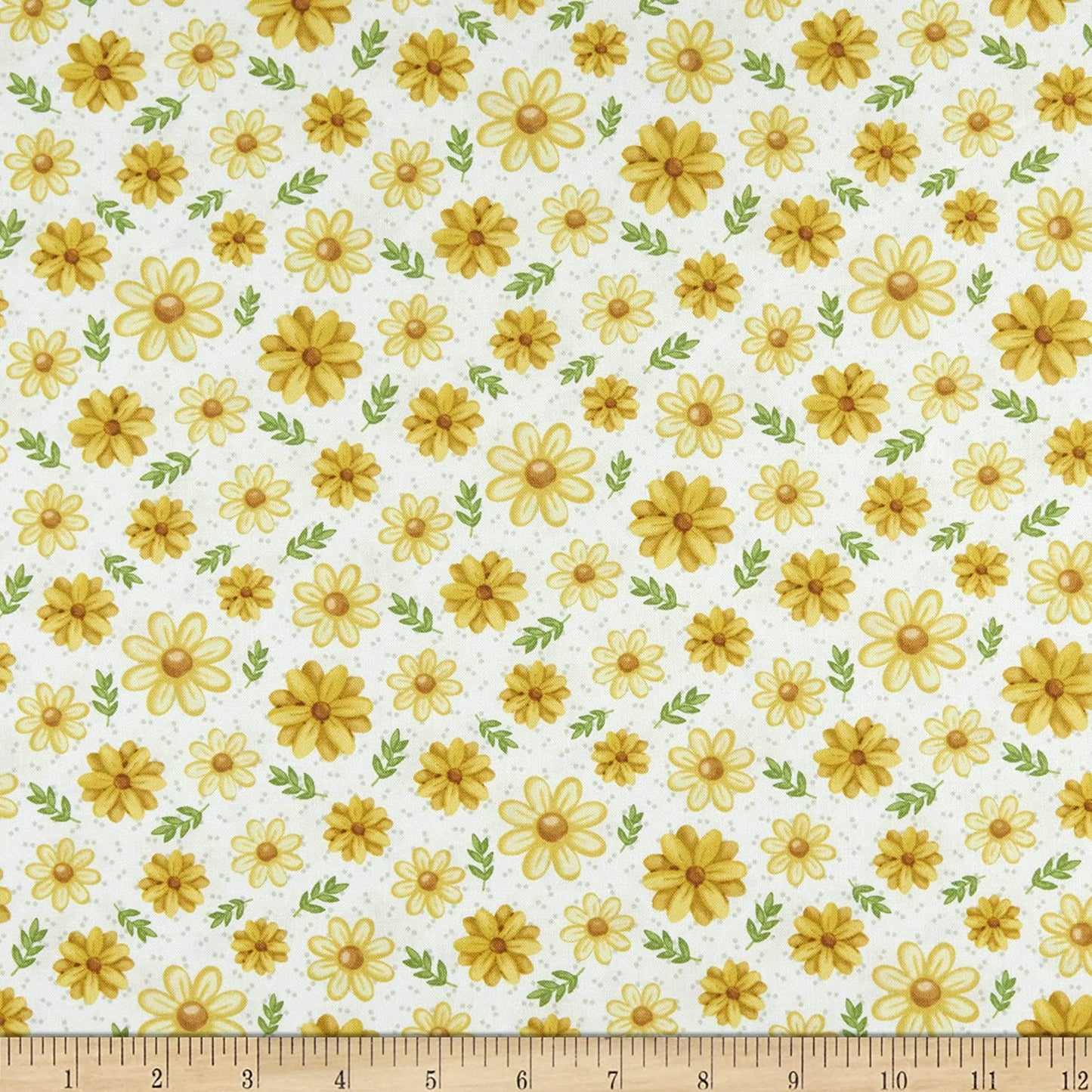 Bee You! Tossed Daisies Cream Shelly Comiskey Henry Glass Cotton Fabric