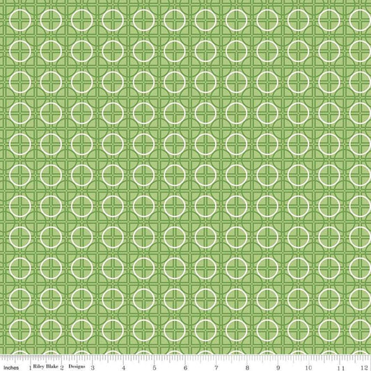 Bee Basics Circle Green Lori Holt Riley Blake Designs Cotton Fabric RB-C6407-GREEN