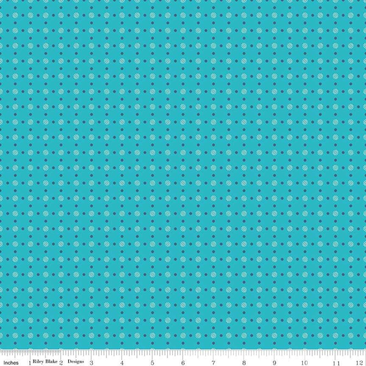 Bee Basics Polka Dot Turquoise Lori Holt Riley Blake Designs Cotton Fabric RB-C6405-TURQUOISE