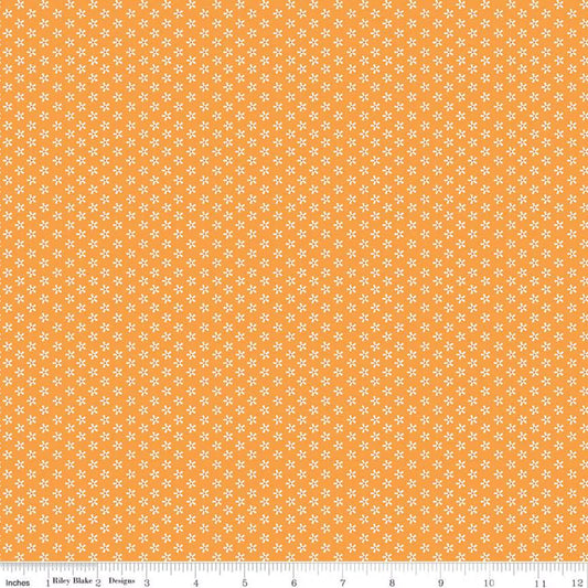 Bee Basics Tiny Daisy Macaroni Orange Lori Holt Riley Blake Designs Cotton Fabric RB-C6403-MACARONI