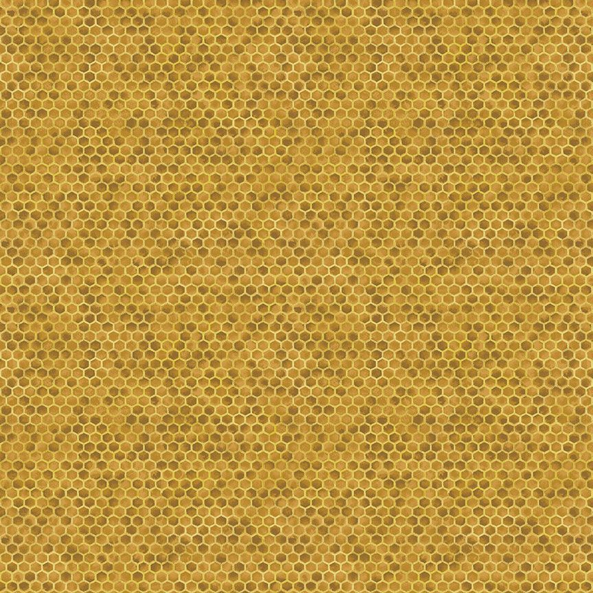 Bee & Bee Kind Honeycomb Honey Yellow Timeless Treasures Cotton Fabric  TT-Bee-CD3265-Honey