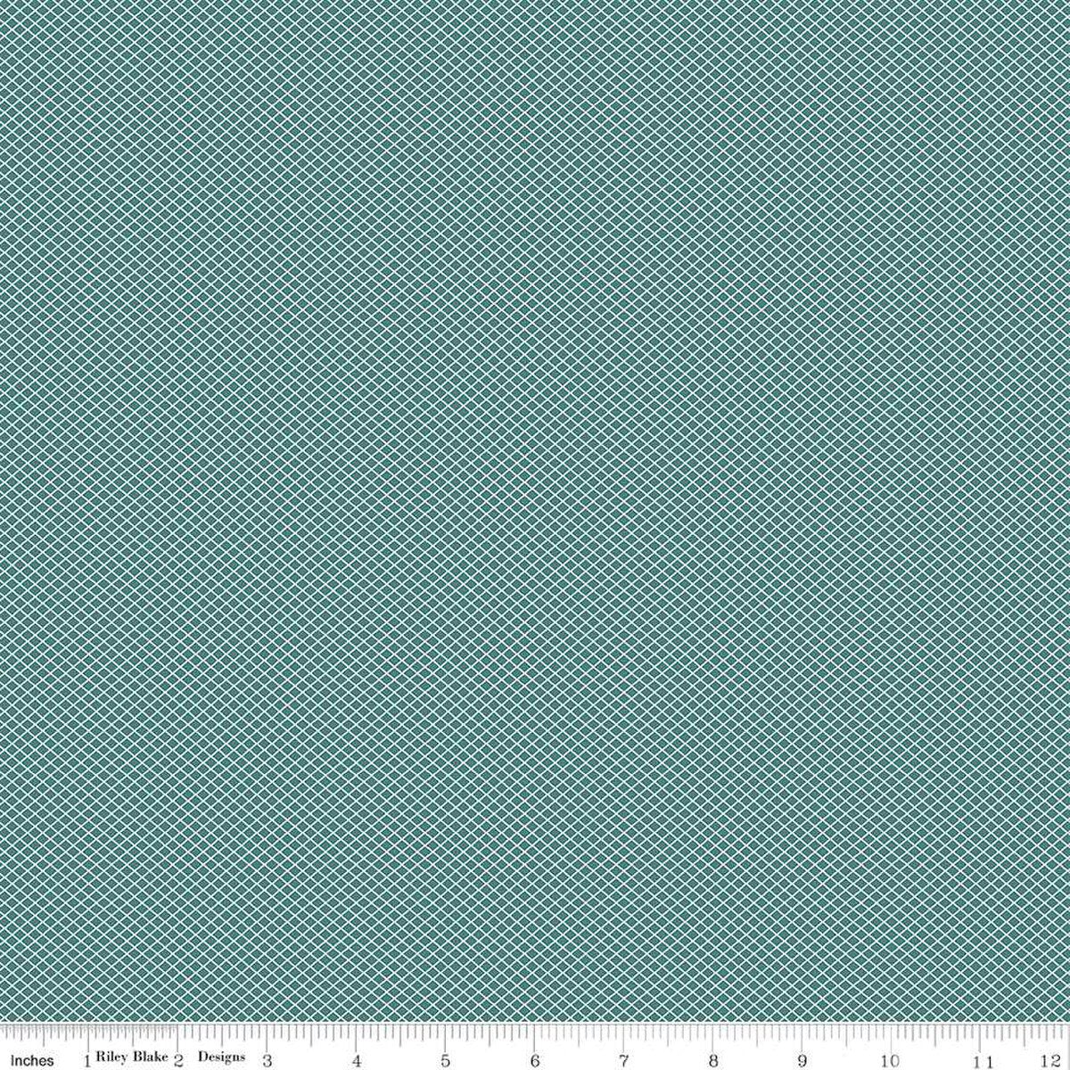Bee Plaids October Lattice Teal Lori Holt Riley Blake Designs Cotton Fabric RB-C12026-Teal