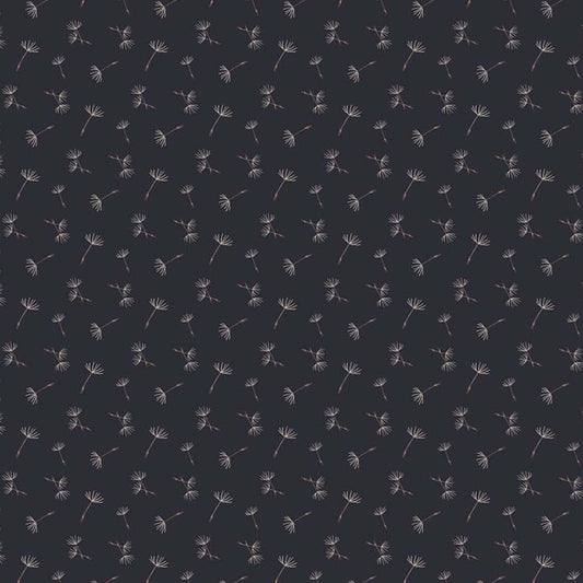 Beecroft Dandelion Seed Toss Charcoal Black Deborah Edwards Northcott Cotton Fabric