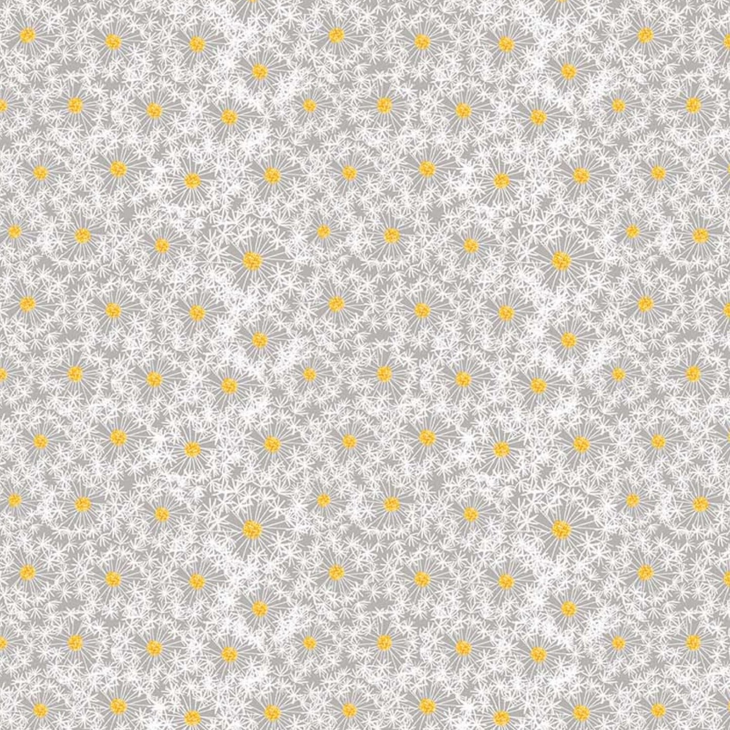 Beecroft Packed Dandelion Fluff Light Gray Deborah Edwards Northcott Cotton Fabric