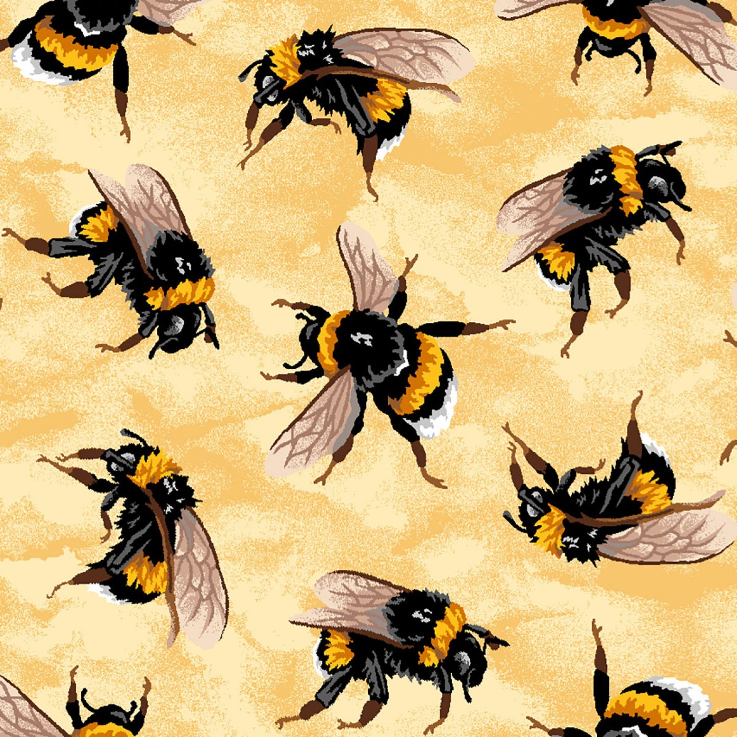 Bees Golden Bees Bubblebees Paintbrush Studio Cotton Fabric