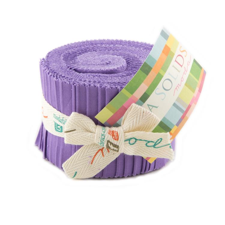 Bella Solids Hyacinth Purple 2.5" Junior Jelly Roll Moda Cotton Fabric