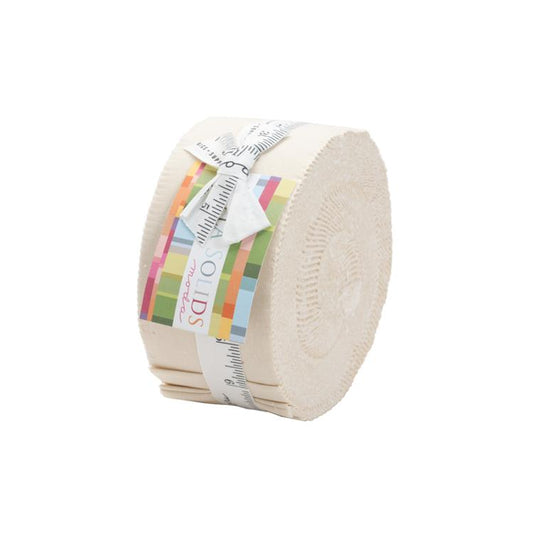 Bella Solids Natural White 2.5" Jelly Roll Moda Cotton Fabric