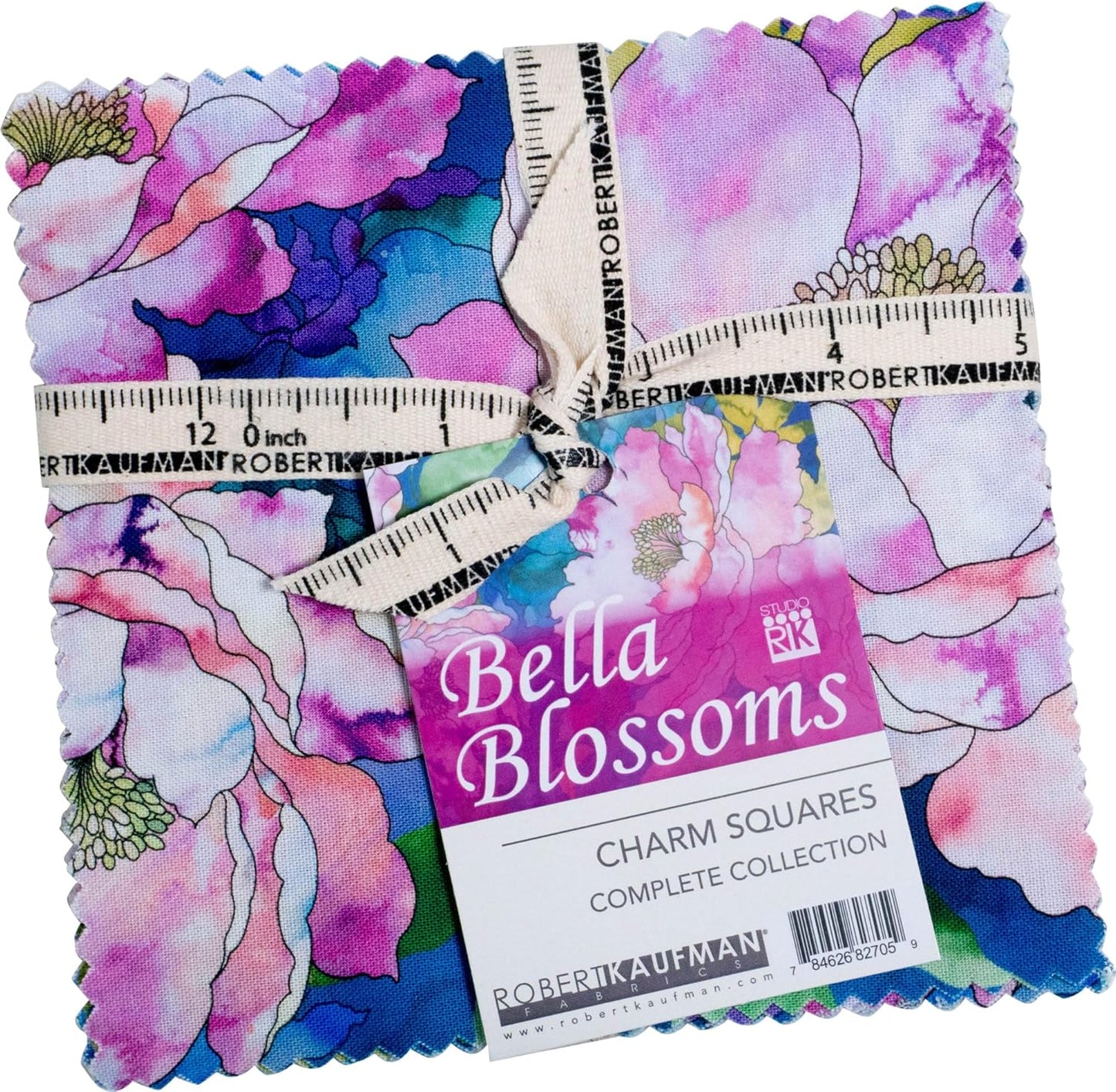 Bella Blossoms 5'' Squares 42pcs designed by RK Studios for Robert Kaufman 100% Cotton Quilting Fabric RK-CHS-1298-42