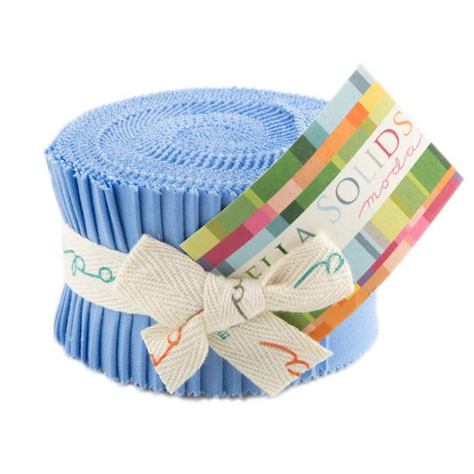Bella Solids 30s Blue 2.5" Jelly Roll Moda Cotton Fabric MD-9900JJR-25