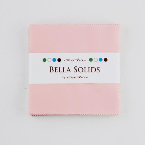 Bella Solids Sisters Pink 5" Squares Charm Pack Moda Cotton Fabric MD-9900PP-145