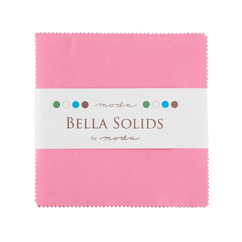 Bella Solids 30s Pink 5" Squares Charm Pack Moda Cotton Fabric MD-9900PP-27