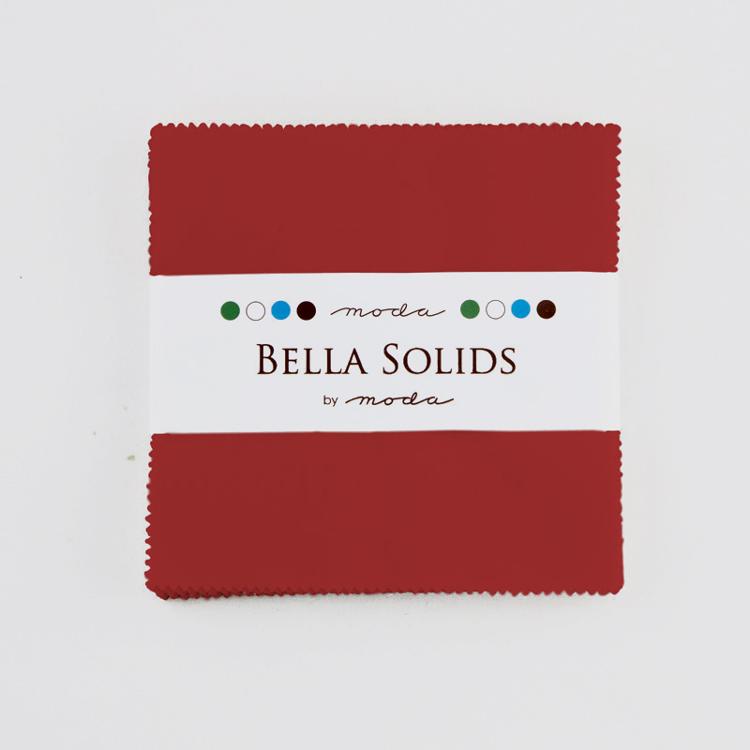 Bella Solids Red 5" Squares Charm Pack Moda Cotton Fabric MD-9900PP-16