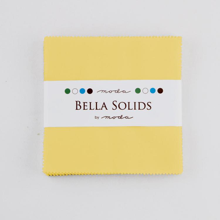 Bella Solids Yellow 5" Squares Charm Pack Moda Cotton Fabric MD-9900PP-23S