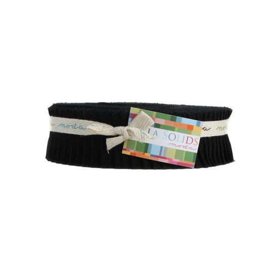 Bella Solids Black Honey Bun 1.5" Strips Moda Cotton Fabric MD-9900HB-99