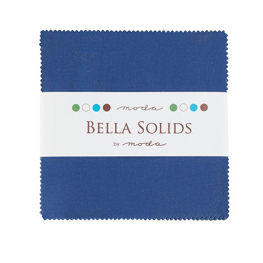 Bella Solids Blue 5" Squares Charm Pack Moda Cotton Fabric MD-9900PP-48