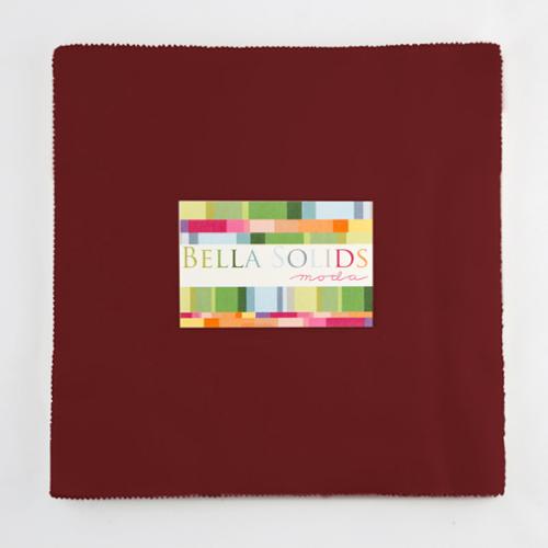 Bella Solids Burgundy 10" Squares Junior Layer Cake Moda Cotton Fabric MD-9900JLC-18