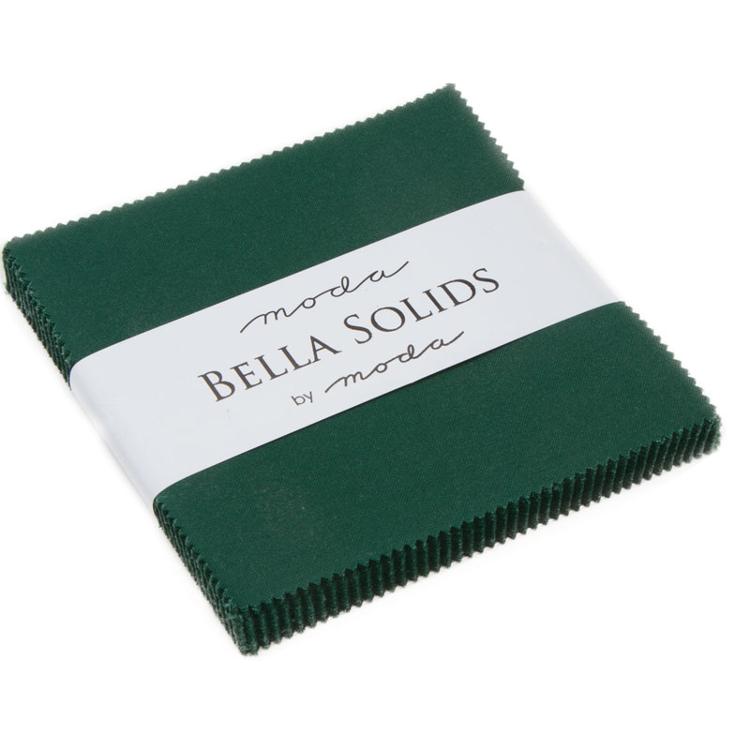 Bella Solids Chris Green 5" Squares Charm Pack 42pcs Moda Cotton Fabric MD-9900PP-14