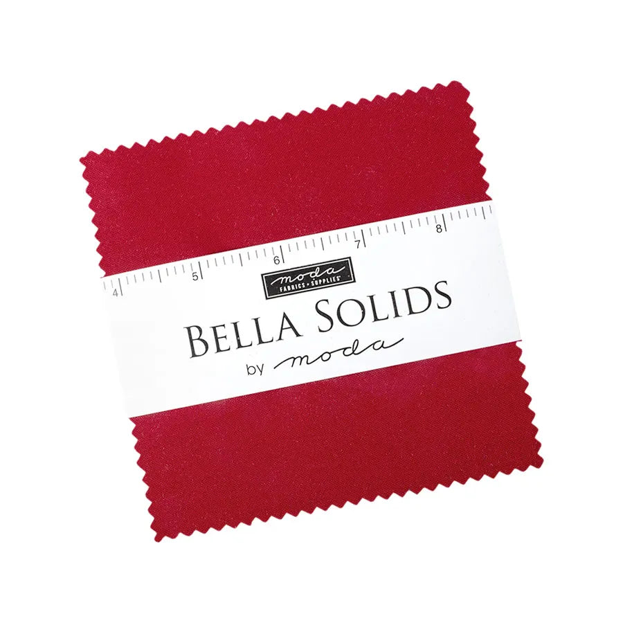 Bella Solids Country Red 5" Squares Charm Pack 42pcs Moda Cotton Fabric MD-9900PP-17