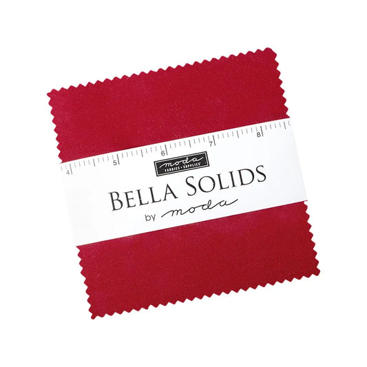 Bella Solids Country Red 5" Squares Charm Pack 42pcs Moda Cotton Fabric MD-9900PP-17