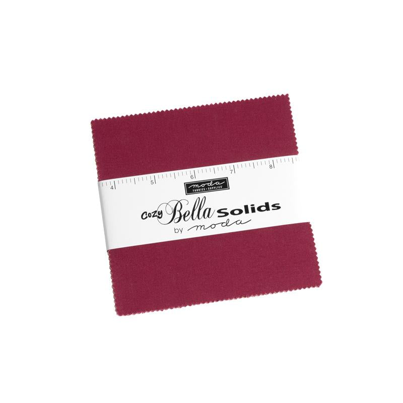 Bella Solids Cozy 5'' Squares Charm Pack Moda Cotton Fabric MD-9900PPC