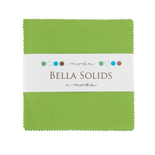 Bella Solids Fresh Green 5" Squares Charm Pack Moda Cotton Fabric MD-9900PP-228