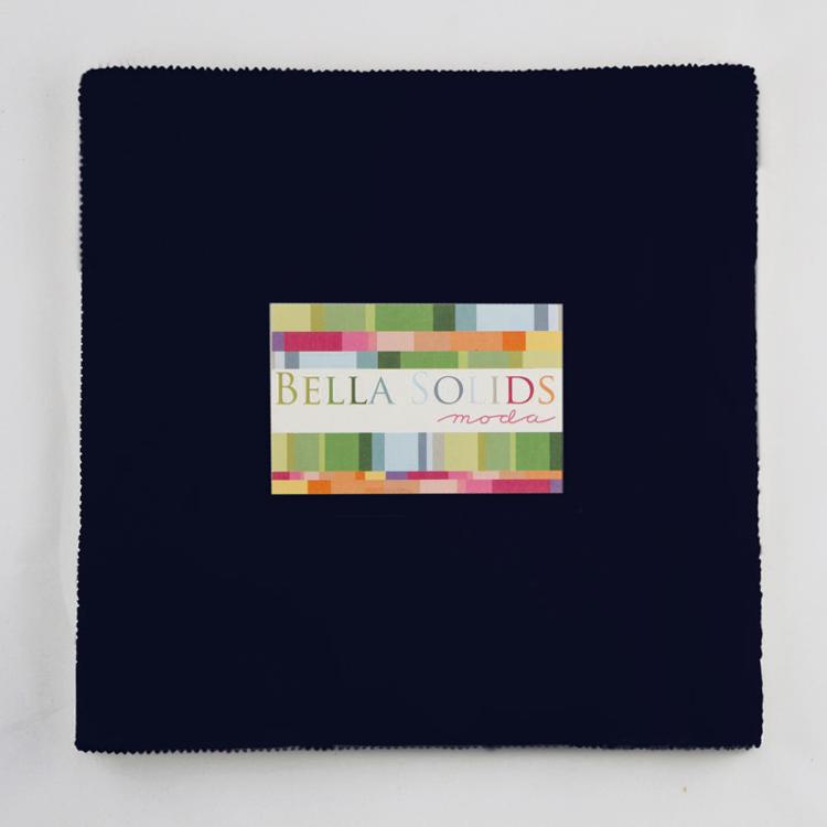 Bella Solids Navy 10" Squares Junior Layer Cake Moda Cotton Fabric MD-9900JLC-20