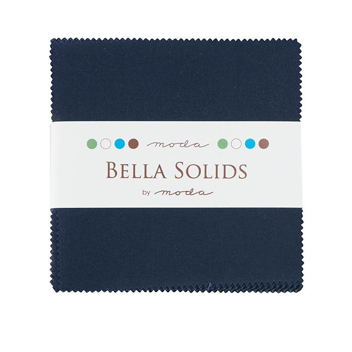 Bella Solids Navy Blue 5" Squares Charm Pack Moda Cotton Fabric MD-9900PP-20