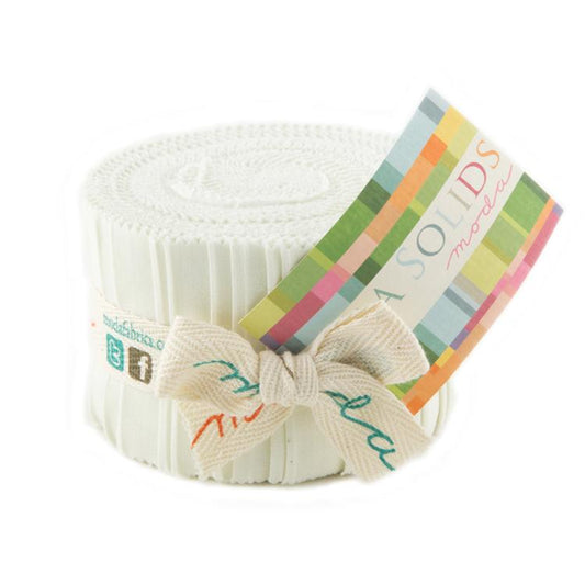 Bella Solids Porcelain 2.5" Jelly Roll Moda Cotton Fabric MD-9900JJR-182